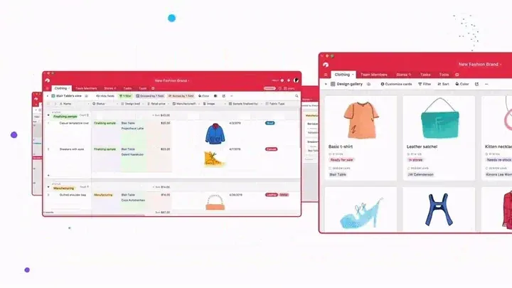 An operations system built on Airtable: production stages tracked as a board